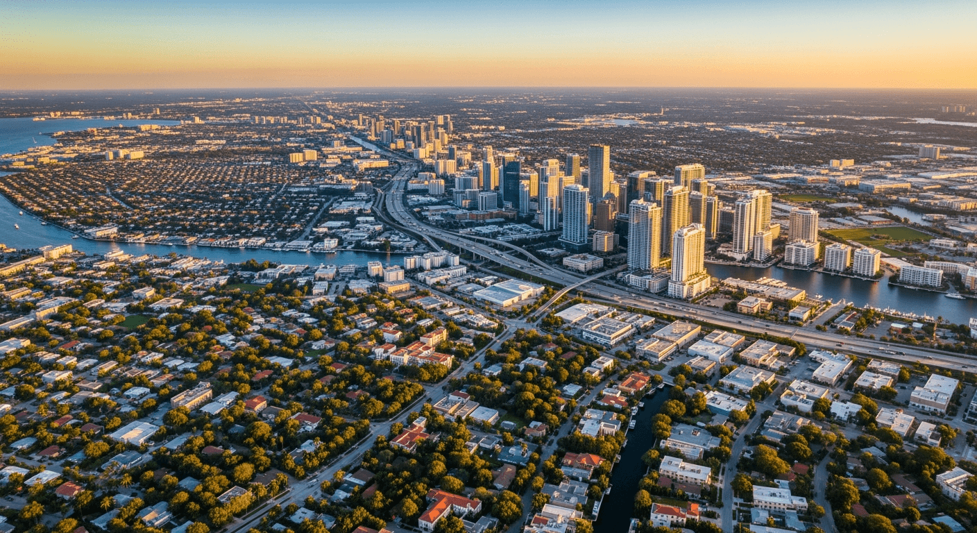 Miami-Dade County aerial panorama market research