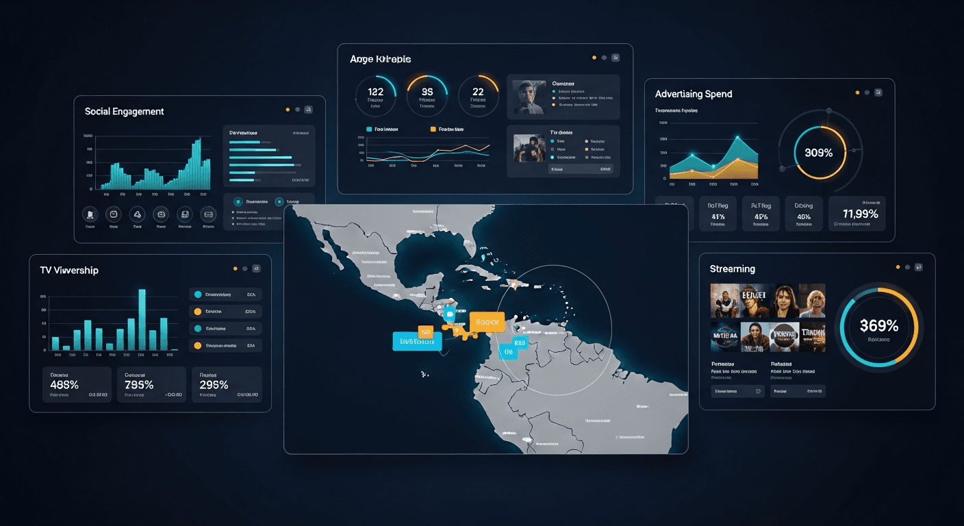 Caribbean media consumption and advertising research data visualization