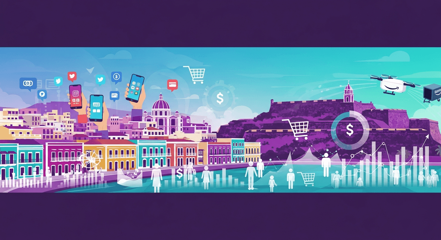 Vista del Viejo San Juan de Puerto Rico con el Fuerte San Felipe del Morro, contexto para tendencias del consumidor puertorriqueno 2025