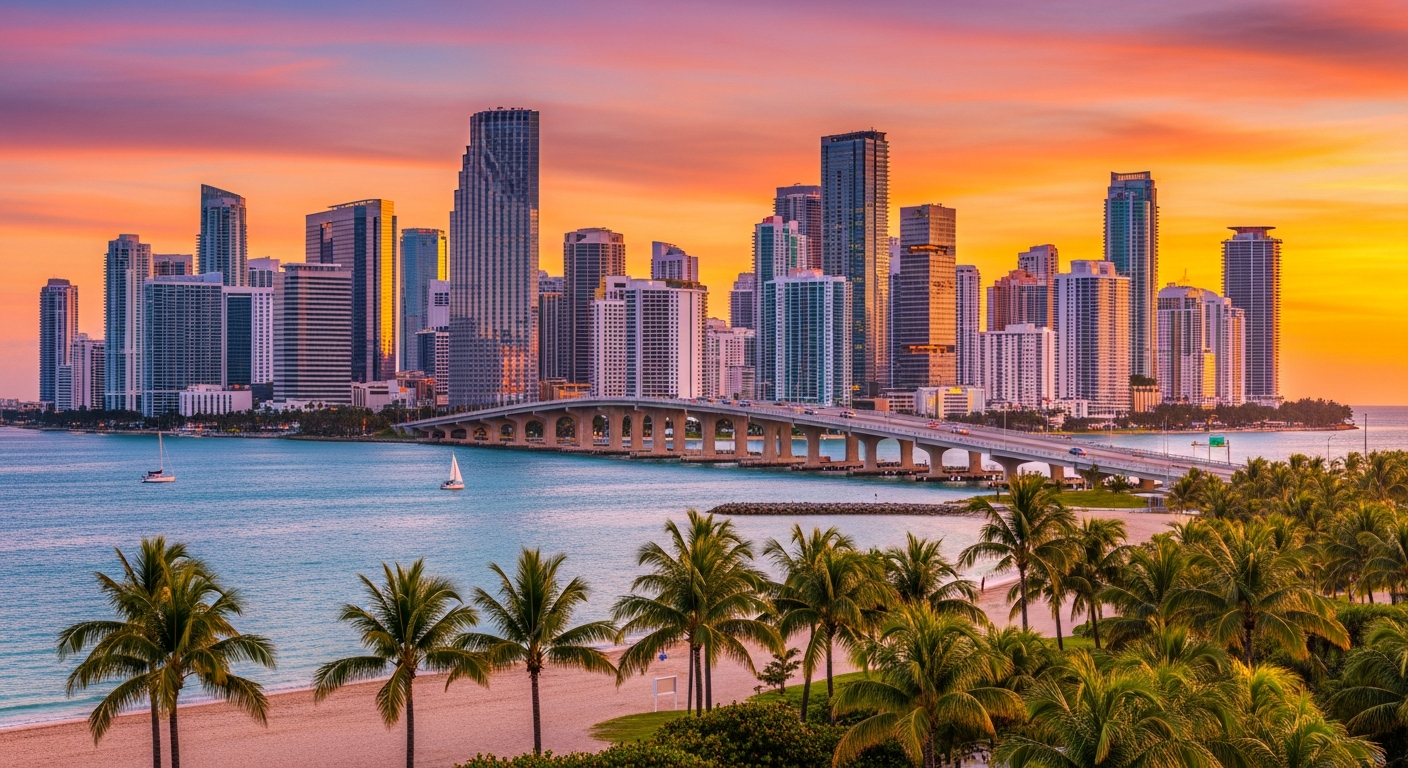 Miami Florida Research Illustration