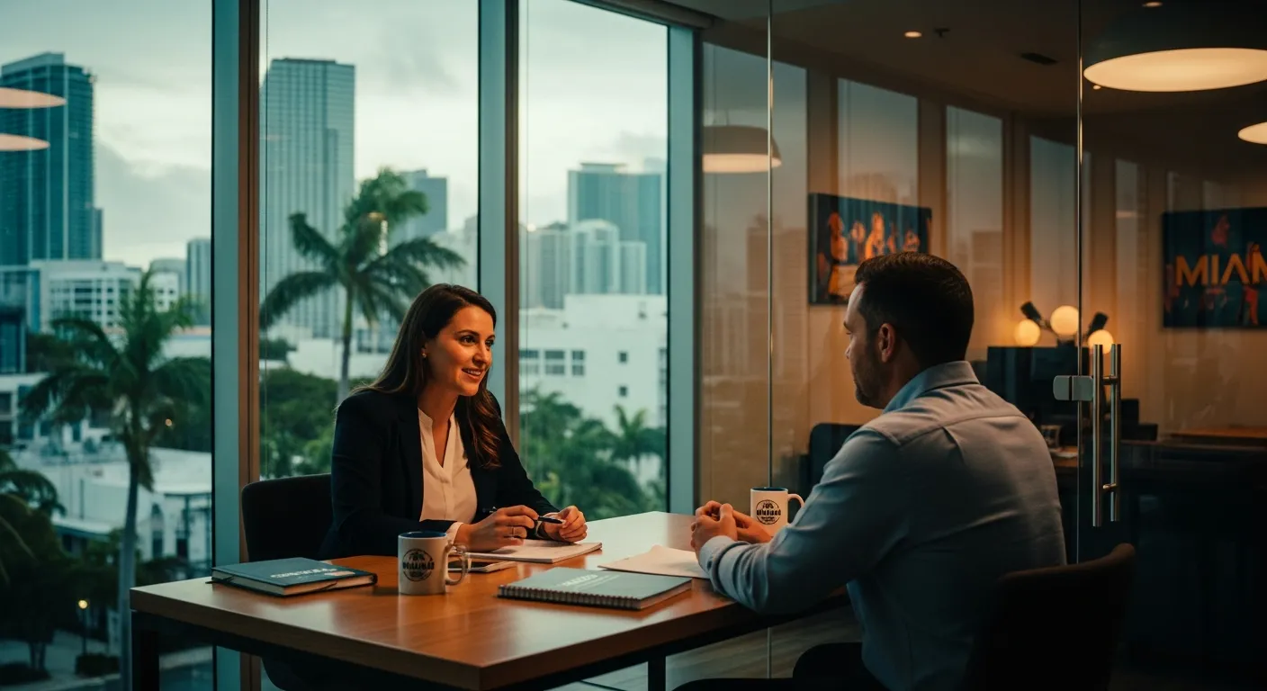 Bilingual in-depth interview session in Miami office with Hispanic consumer