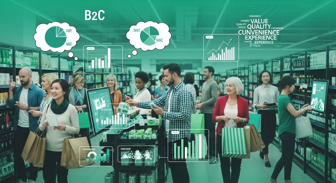 B2C Consumer Research Illustration